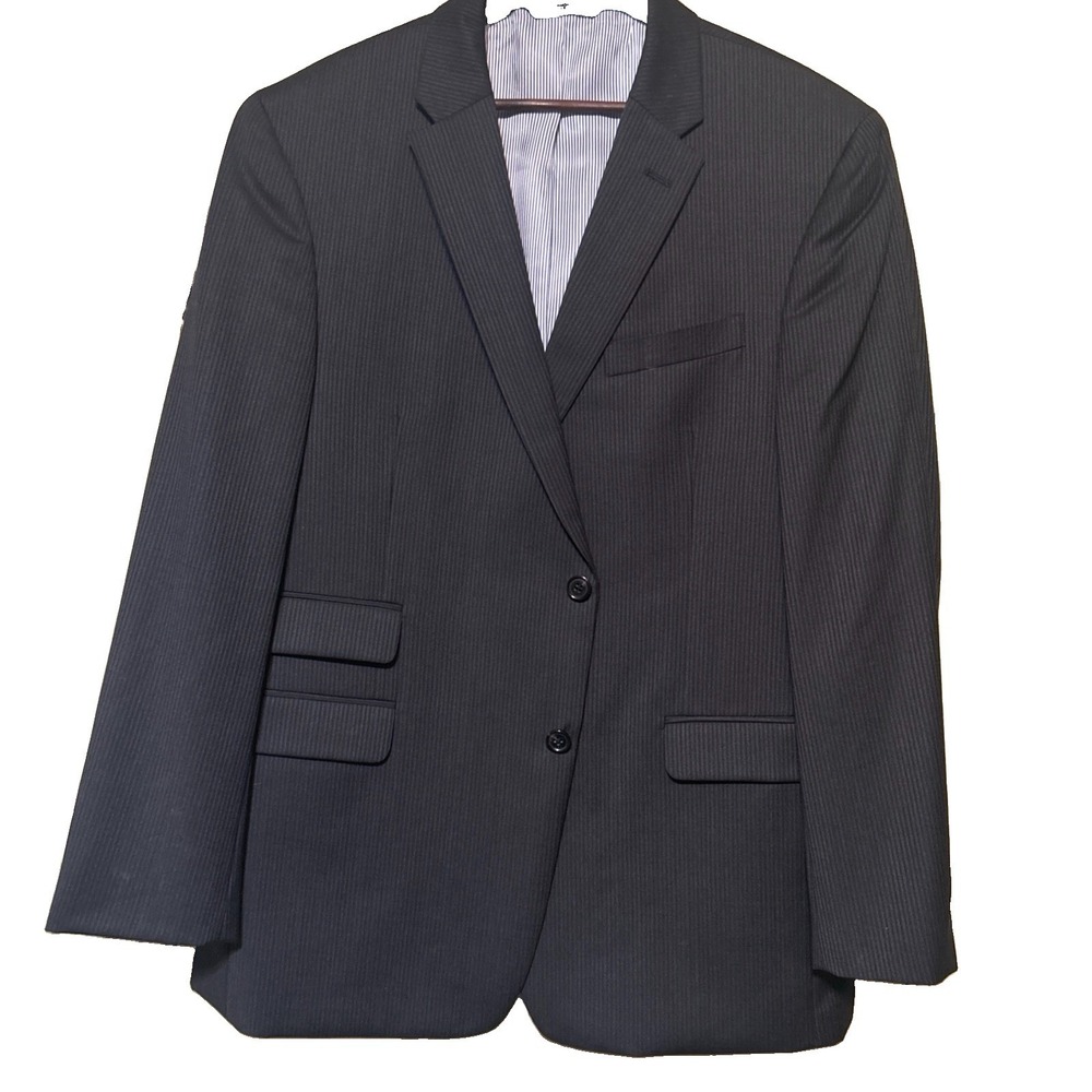 Tommy Hilfiger 46R Suit Blue Wool Blend 2 Piece 40x32 Men